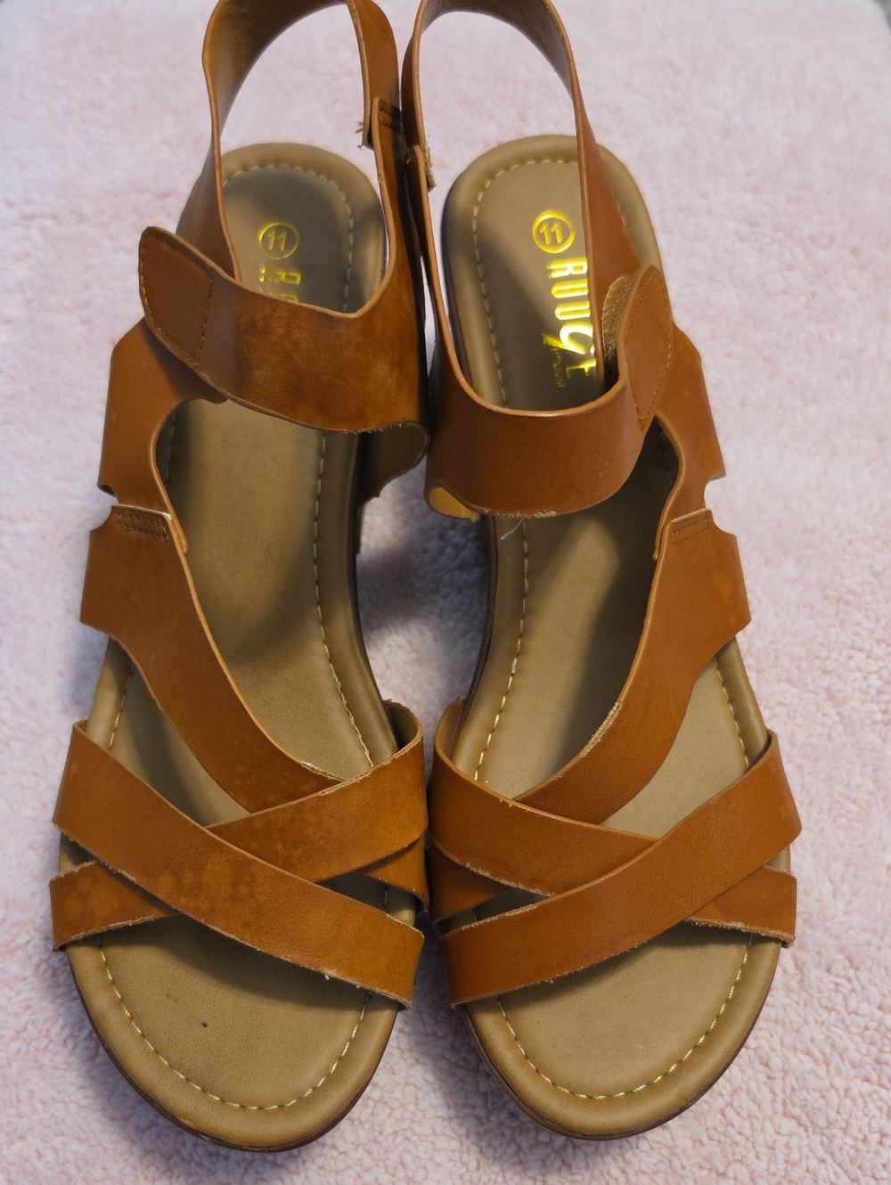 RUDE Tan Strappy Slingback Sandals